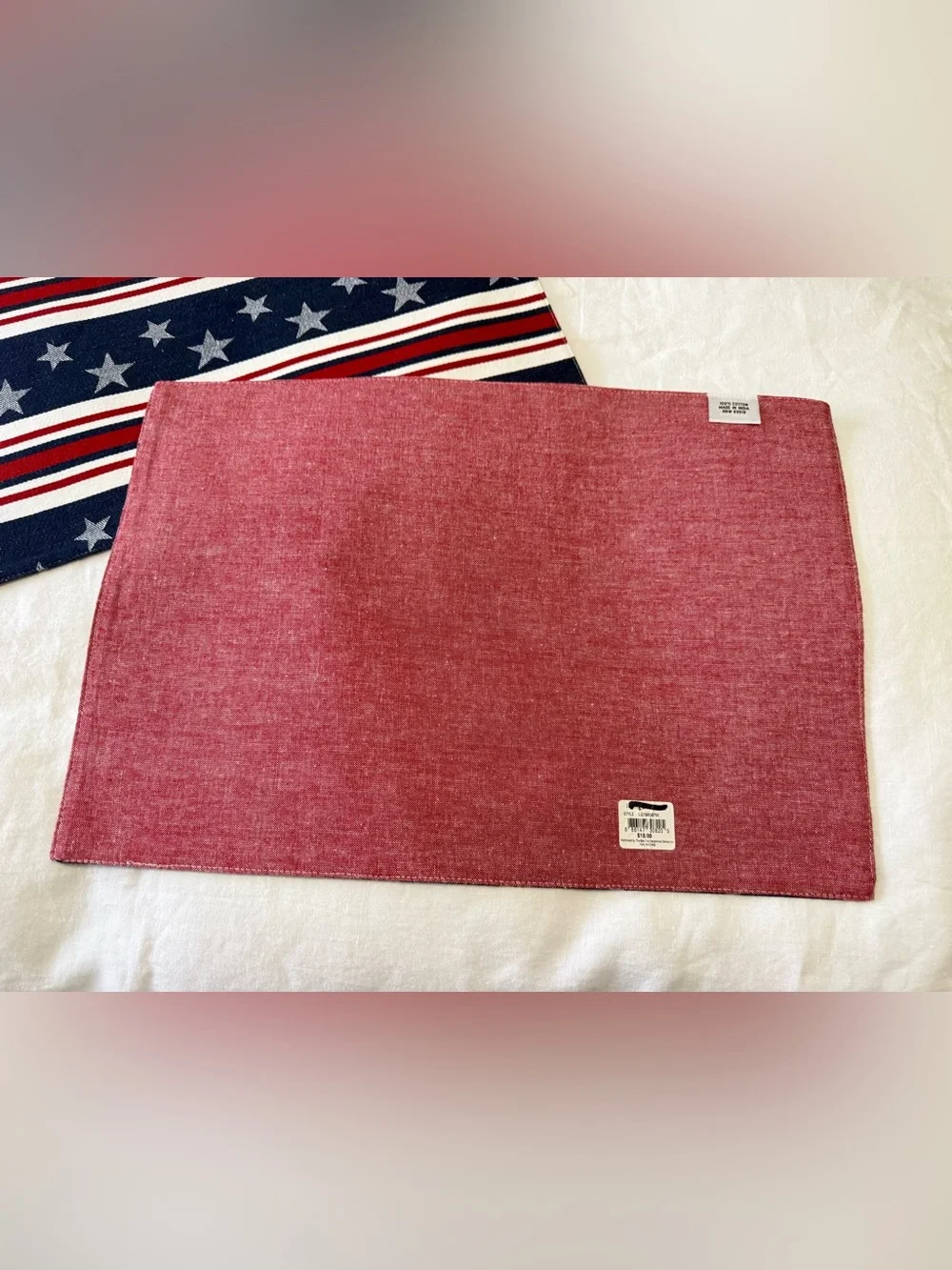 Living Quarters | Set Of 6 Stars/Stripes Cotton Placemats | Americana Patriotic